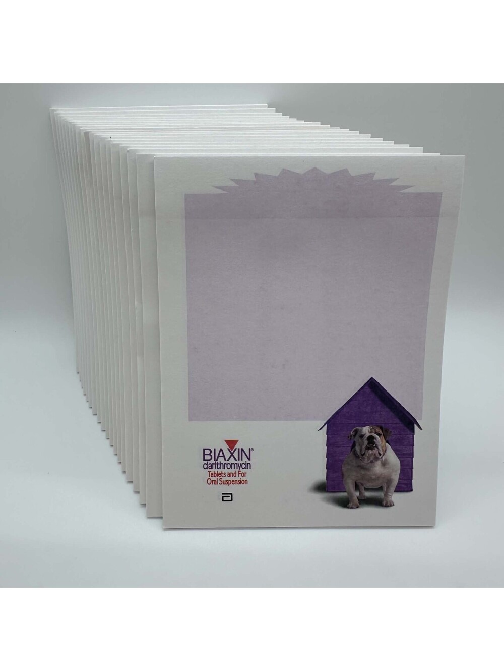 Vintage 1998 Biaxin Clarithromycin Bulldog Advertising Notepad Lot of 19 New